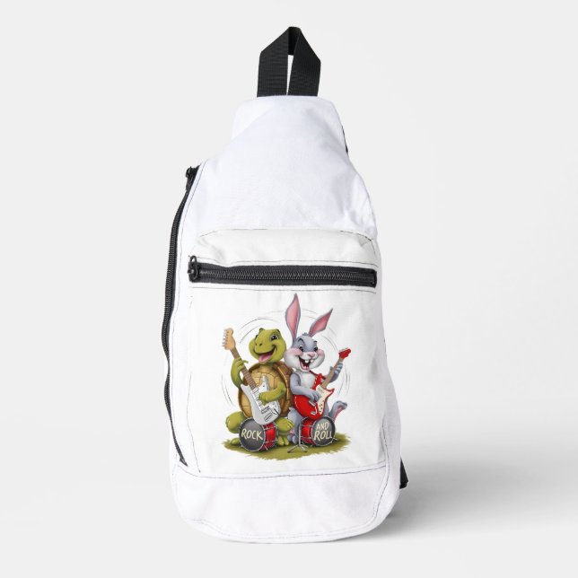 Tortoise und Hare Rock and Roll Crossbody Bag (Vorderseite)