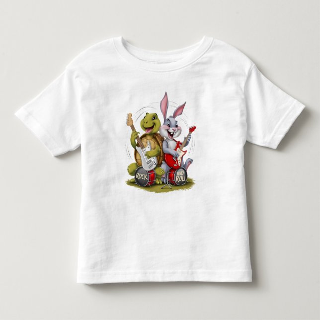 Tortoise und Hare Rock and Roll Kleinkind T-shirt (Vorderseite)
