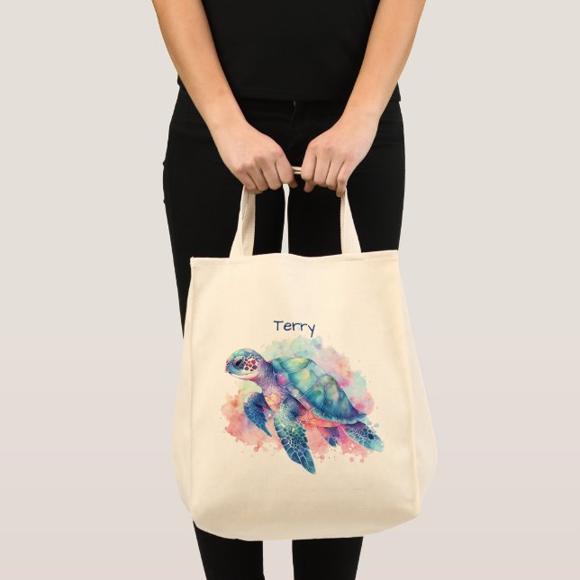 Tortoise und Whale Personalisiert Tragetasche (Vorderseite (Produkt))