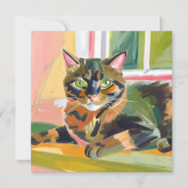 Tortoiseshell | Belle carte de peinture de chats