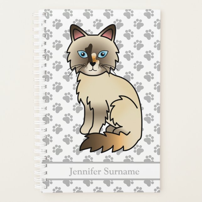 Tortoiseshell Birman / Ragdoll Cat And Paws & Text Planer (Vorderseite)