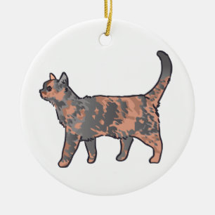 Tortoiseshell Cat Keramik Ornament