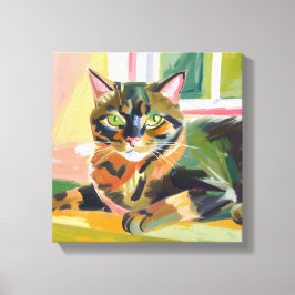 Tortoiseshell Cat | Schöne Katzenmalerei Leinwanddruck