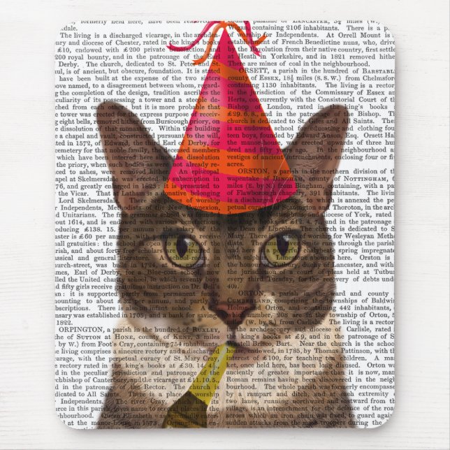 Tortoiseshell Chat mit Party Hat Mousepad (Vorne)
