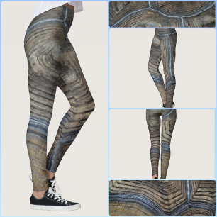 Tortoiseshell Grau und Braun Edgy Natural Pattern Leggings