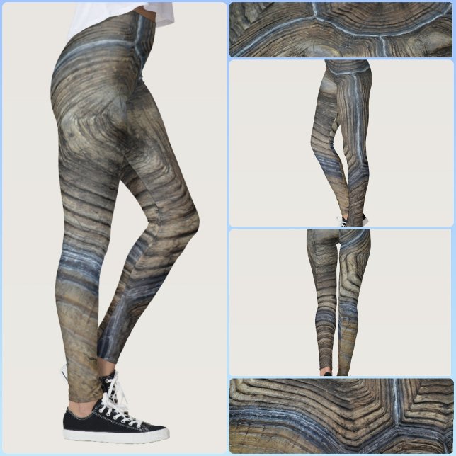 Tortoiseshell Grau und Braun Edgy Natural Pattern Leggings (Von Creator hochgeladen)