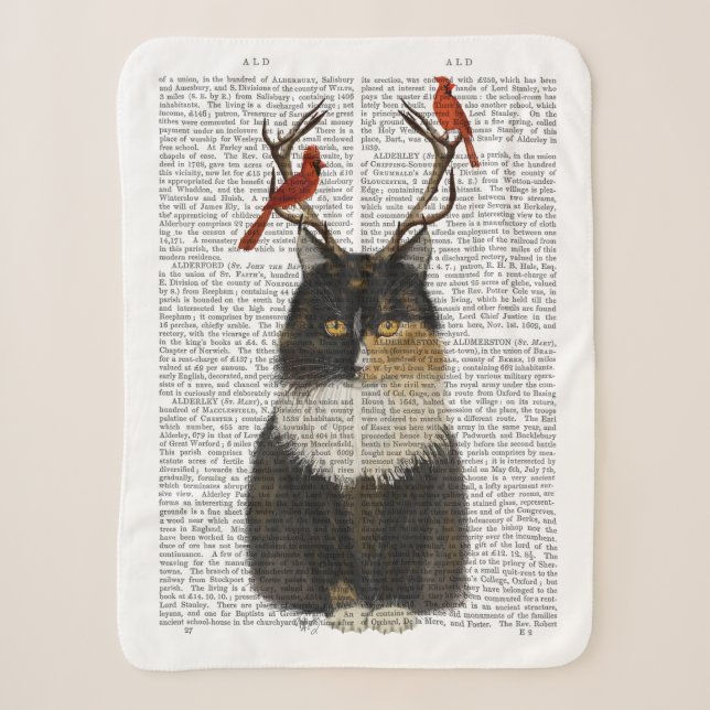 Tortoiseshell Katze mit Antlern und Roten Vögeln Sherpadecke (Vorderseite)
