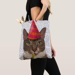 Tortoiseshell Katze mit Party Hat Tasche