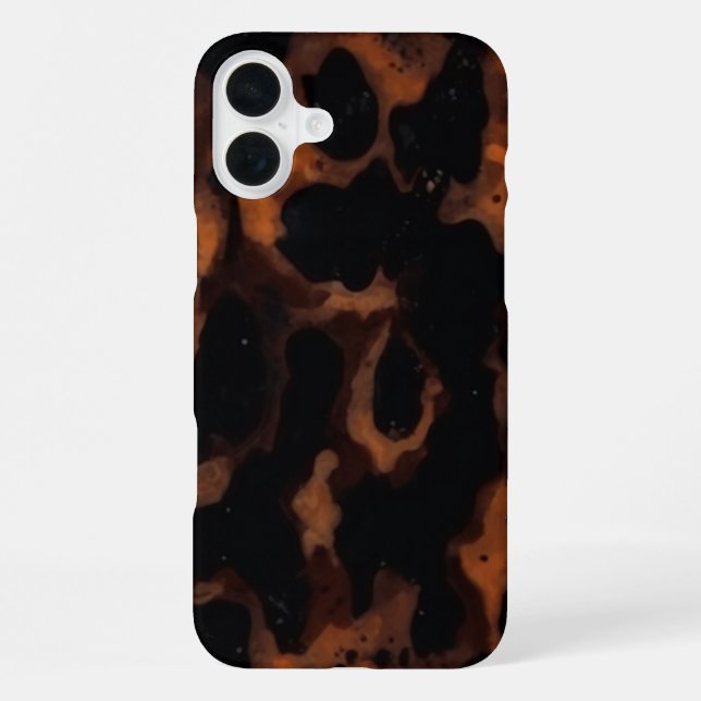 Tortoiseshell Nahtloses Muster, Chic TortoiseShell iPhone 16 Plus Hülle (Rückseite)