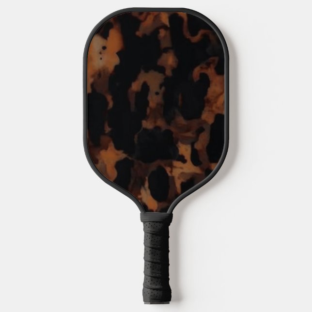 Tortoiseshell Nahtloses Muster, Chic TortoiseShell Pickleball Schläger (Vorderseite)