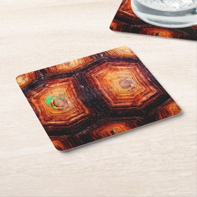 Tortoiseshell Rechteckiger Pappuntersetzer (angewinkelt)