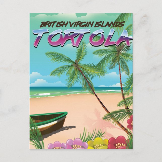 Tortola Britische Jungfrau Reiseplakat Postkarte (Vorderseite)