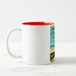 Tortola Britische Jungfrau Reiseplakat Zweifarbige Tasse