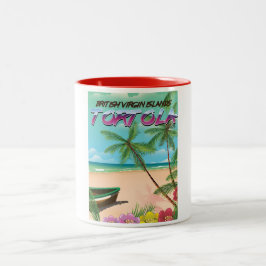 Tortola Britische Jungfrau Reiseplakat Zweifarbige Tasse