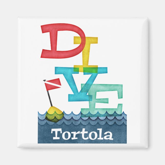 Tortola Dive - farbenfrohe Scuba Magnet (Vorne)