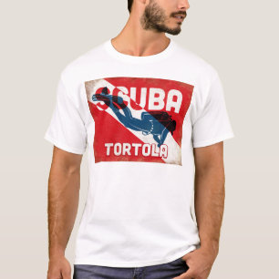 Tortola Scuba Diver - Blue Retro T-Shirt