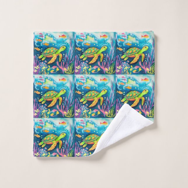 Tortue à peinture (Gant de toilette)