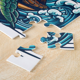 Tortue avec lunettes de soleil Puzzle de surf
