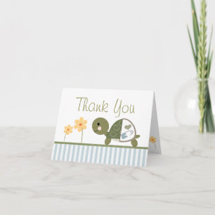 Tortue BLUE dans le Baby shower Diapers Merci Note
