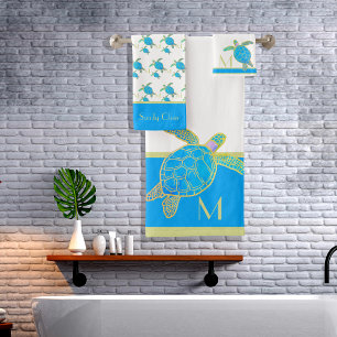 Tortue côtière tropicale Turquoise Aquarelle
