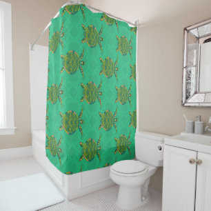 Tortue de mer Aquamarine rideau de douche