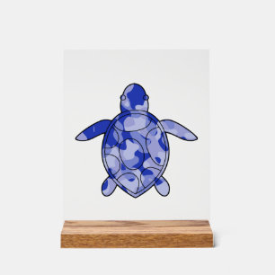 Tortue de mer camouflage bleu