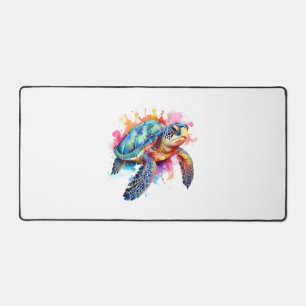 Tortue de mer en aquarelle colorée