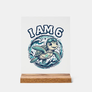 Tortue de mer mignonne Je suis un anniversaire de