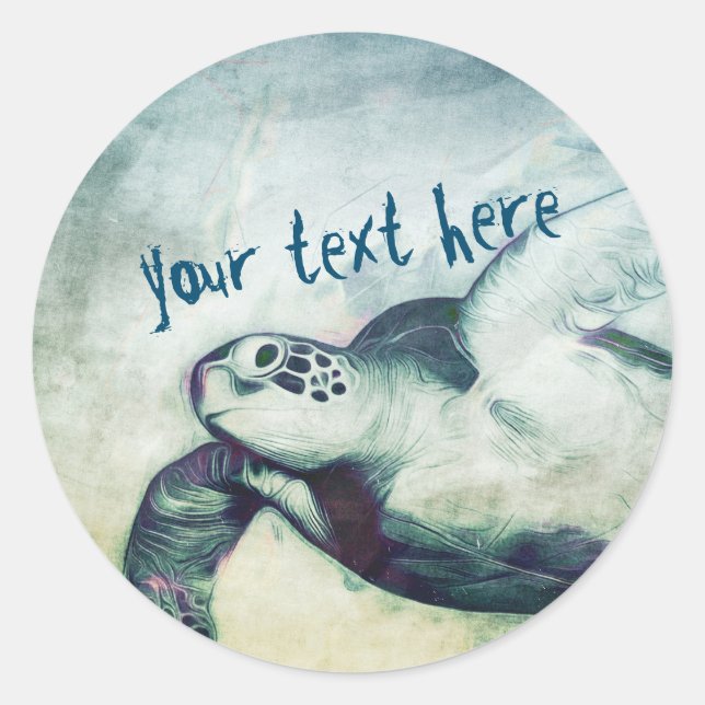 Tortue de mer verte | Sticker (Devant)