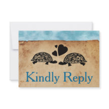 Tortue de plage Whimsical RSVP et Entree Choice