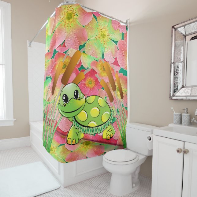 Tortue de rideau de douche (En situation)