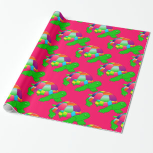 Tortue en verre CKC-Lil, Papier cadeau rose