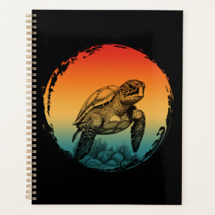 tortue été océan coucher de soleil