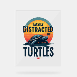 Tortue Facilement Distraite Par Tortues Mer Vintag