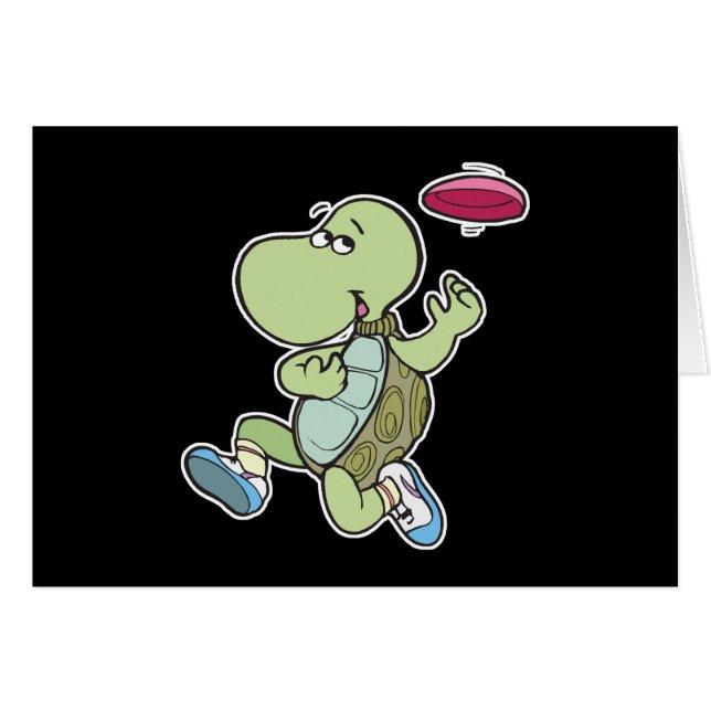 tortue jouant au frisbee (Devant horizontal)