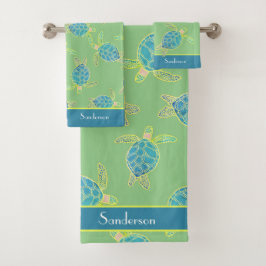 Tortue marine marine personnalisée bleu vert bleu