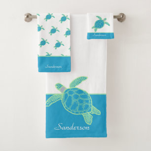 Tortue marine marine sur mesure bleu et gris  