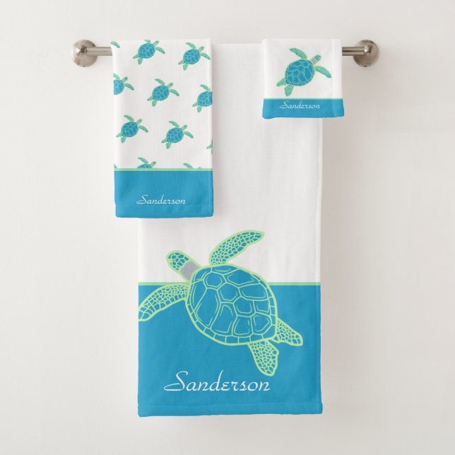 Tortue marine marine sur mesure bleu et gris (En situation)