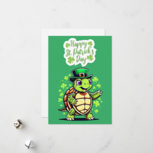Tortue mignonne - Bonne carte St Patrick's Day Car