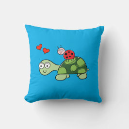 Tortue mignonne, coccinelle et oreiller à lancer b