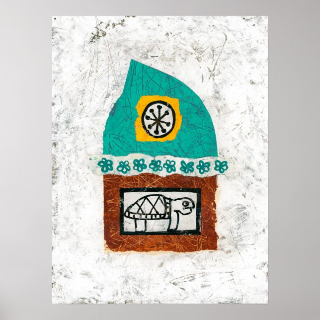 Tortue Poisson Démangé Va Au Marché Poster Poster  (Devant)