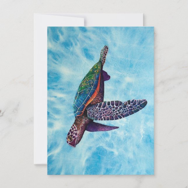 Tortue textile fine art. Carte de voeux (Devant)