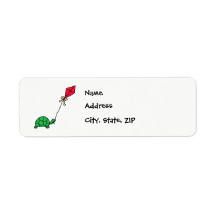 Tortue verte Flying Étiquettes de adresse de cerfs