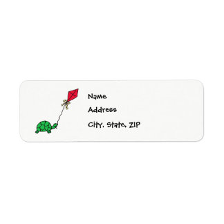 Tortue verte Flying Étiquettes de adresse de cerfs