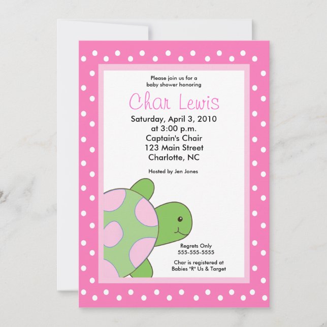Tortues de mer Baby shower 5 x 7 invitation (Devant)
