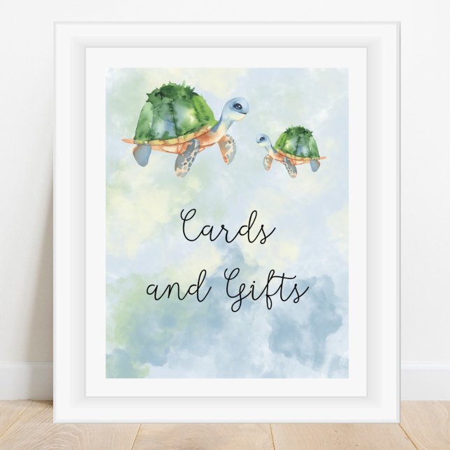 Tortues de mer - cartes et cadeaux poster baby sho (Créateur téléchargé)