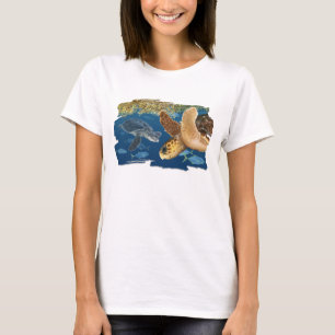 Tortues de mer dans le T-shirt d'habitat