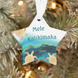 Tortues d'or Mele Kalikimaka Noël hawaïen