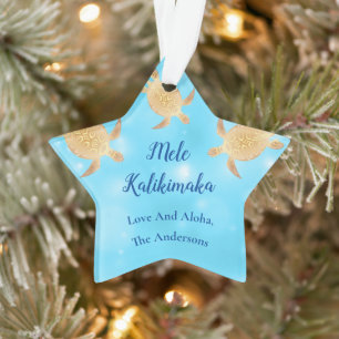 Tortues d'or Mele Kalikimaka Noël Hawaïen ou