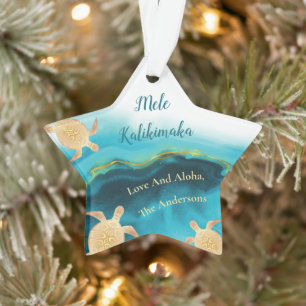 Tortues dorées Mele Kalikimaka Noël hawaïen